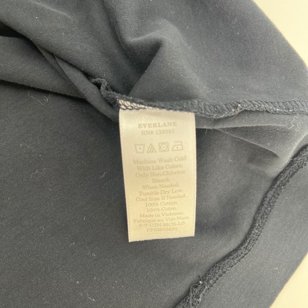 Everlane Luxe Cotton Mockneck Tee Black 100% Cotton Women Size M - Picture 4 of 6